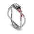 Rose Engagement ring 14K White Gold Thin Elegant Flower Ring - Stella no. 12